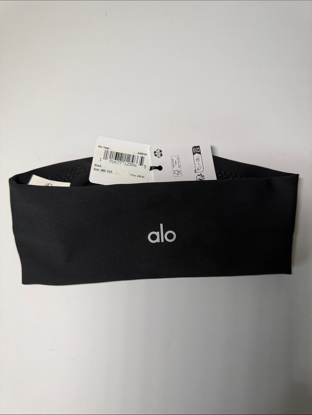 ALO Yoga Black Logo Wide Stretch Headband